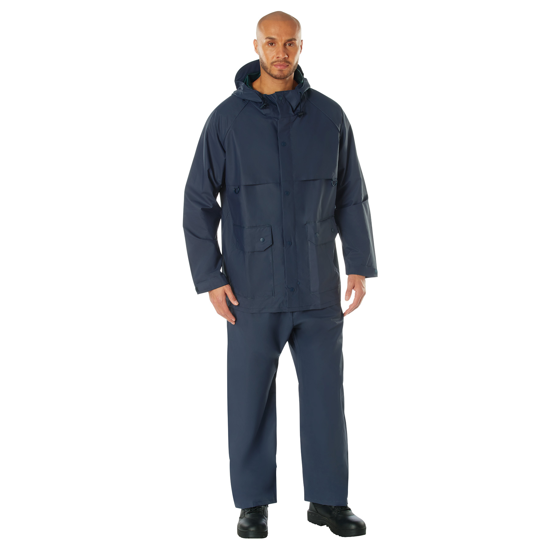Rothco Rothco 2 Piece Microlite Pvc Rainsuit - Navy Blue, Small