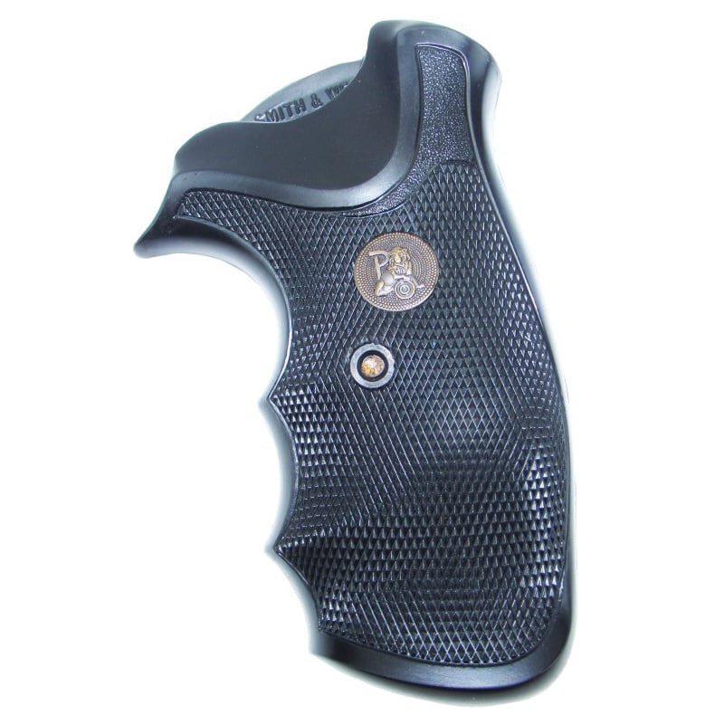 Pachmayr SJ-G Gripper Pres Grip for Smith & Wesson J-Frame Model w/ Round Butt Revolver, Black - 03249