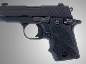 Hogue Wrap-around Rubber Grips with Finger Grooves for Sig Sauer P238 Black 38000 - Hogue