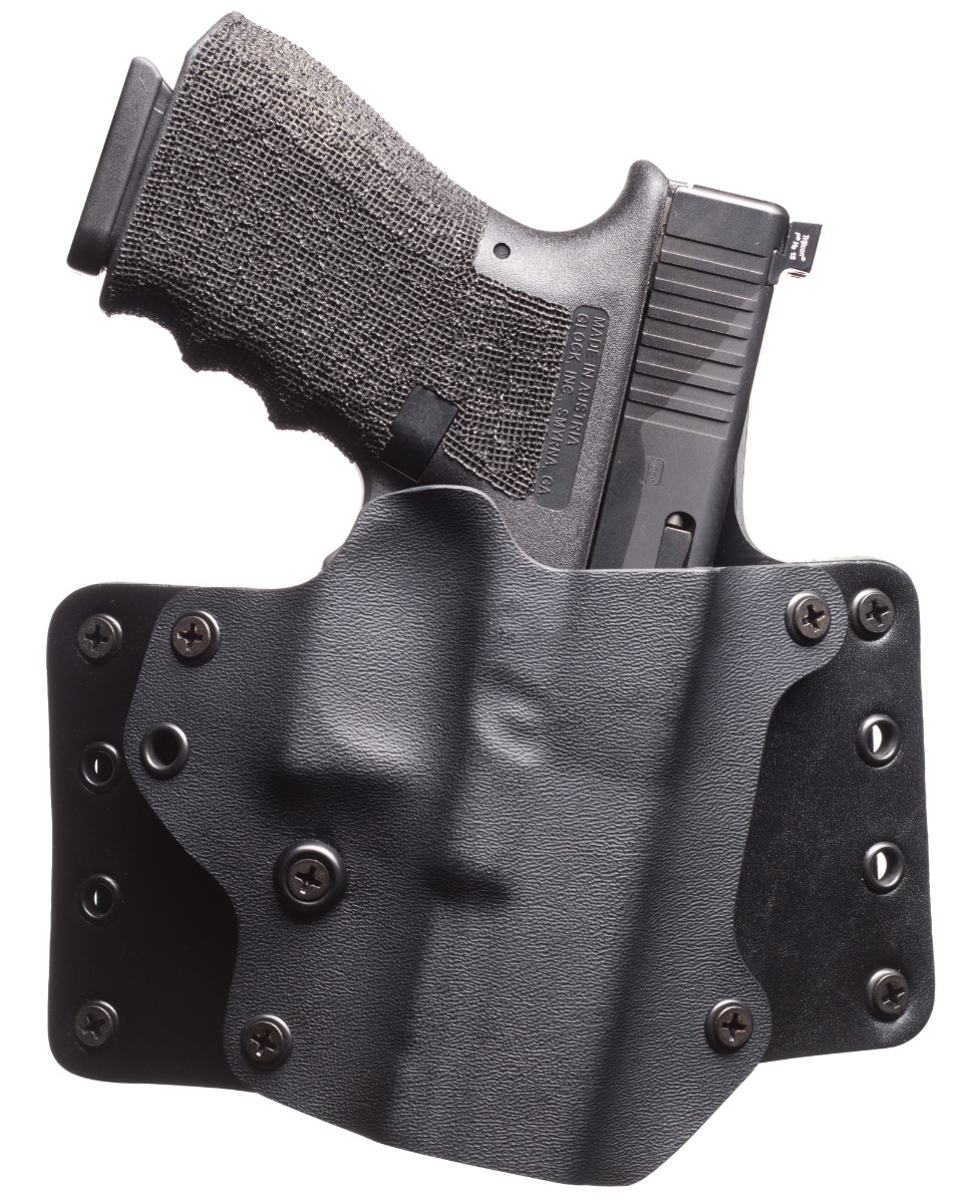BlackPoint Leather WING OWB Holster RH, Black Kydex, Fits S&W M&P 9/40 - 100077 - Black Point Tactical