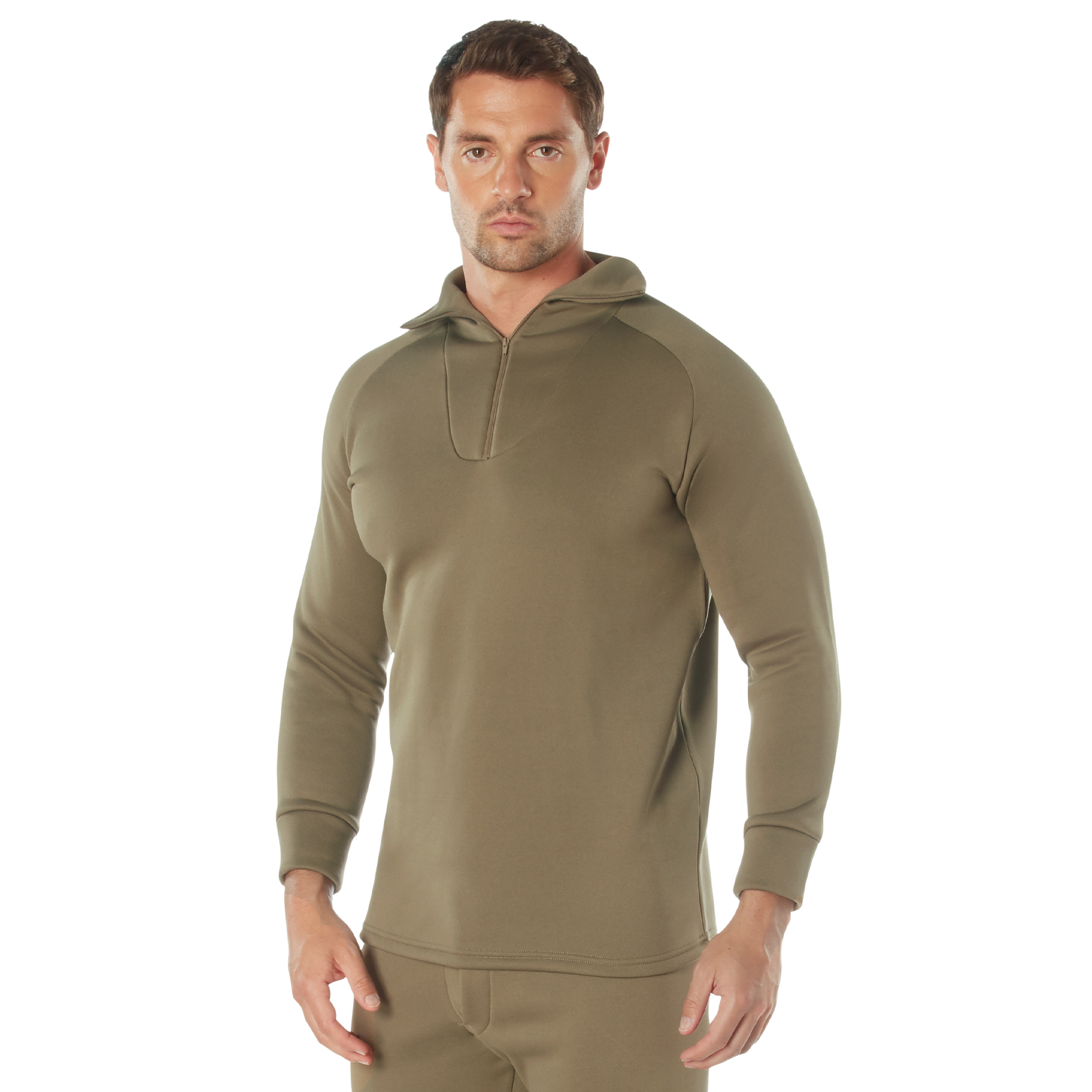 Rothco Rothco Ecwcs Poly Zip Collar Shirts - Ar 670-1 Coyote Brown, Small