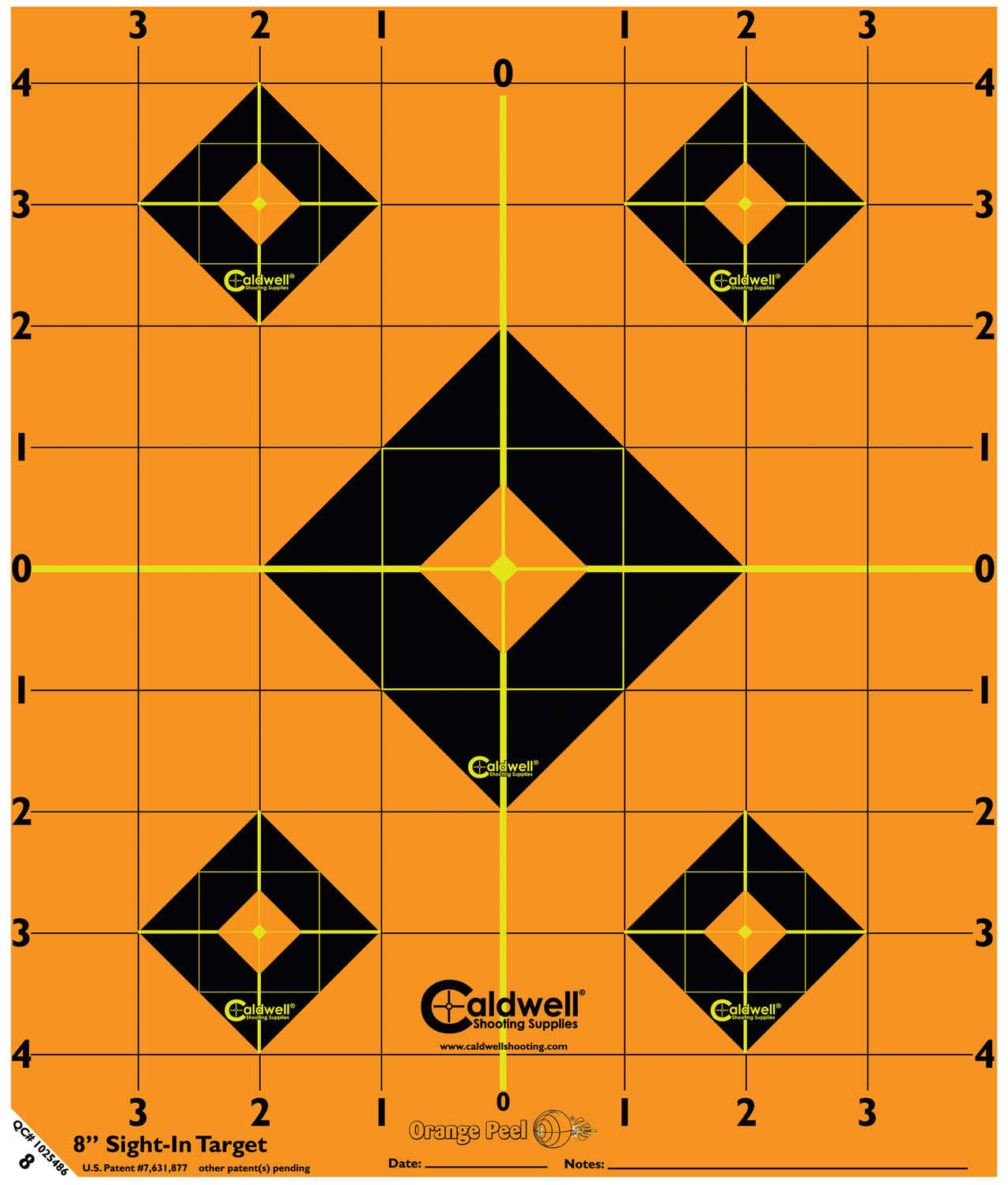 Caldwell Orange Peel 12" Self-Adhesive Sight-In Shooting Target, Orange/Black, 5 Sheets/pack - 244561 - Caldwell