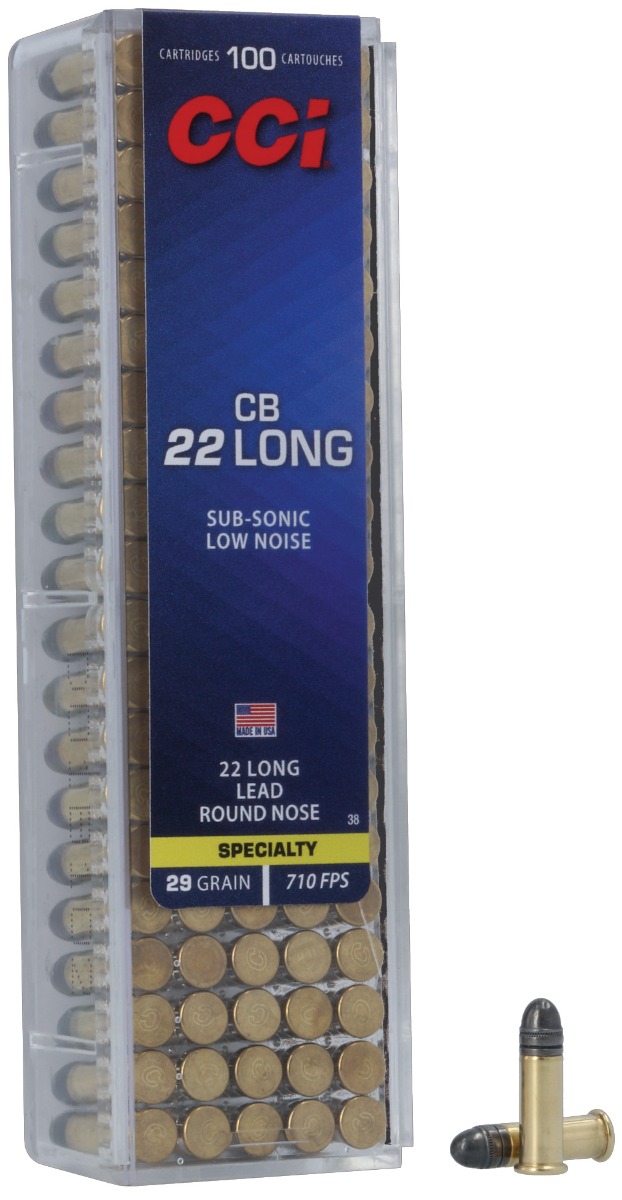 CCI .22 Long CB 29 Grain Lead Round Nose Mini-Cap Ammunition 100rds - 0038 - Cci