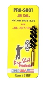 Pro-Shot .38 Cal/.9mm Nylon Bristle Pistol Bore Brush 38NP - Proshot