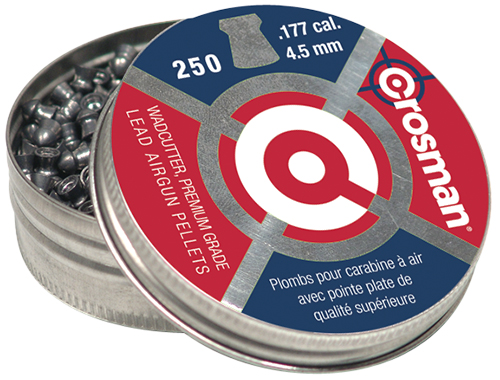 Crosman .177 7.4 gr Flat Nose Wadcutter Pellet, 250/tin - 6177 - Crosman