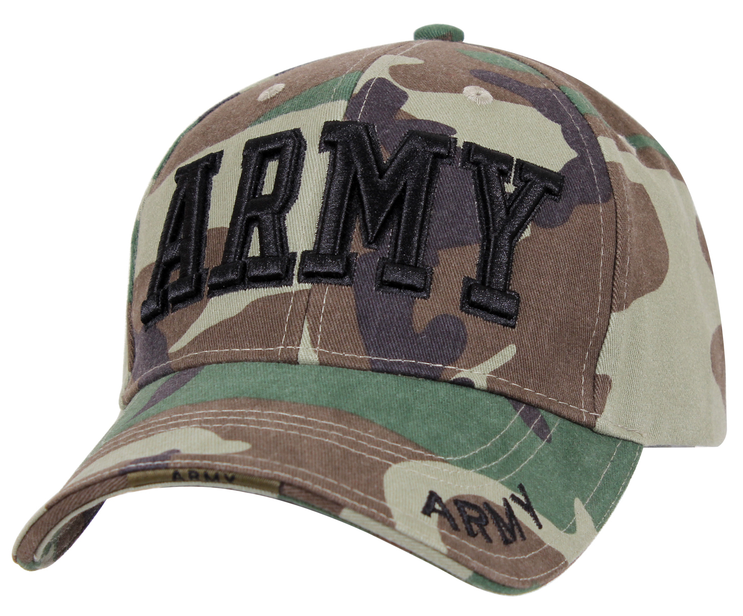 Rothco Rothco Deluxe Army Embroidered Low Profile Insignia Cap - Woodland Camo