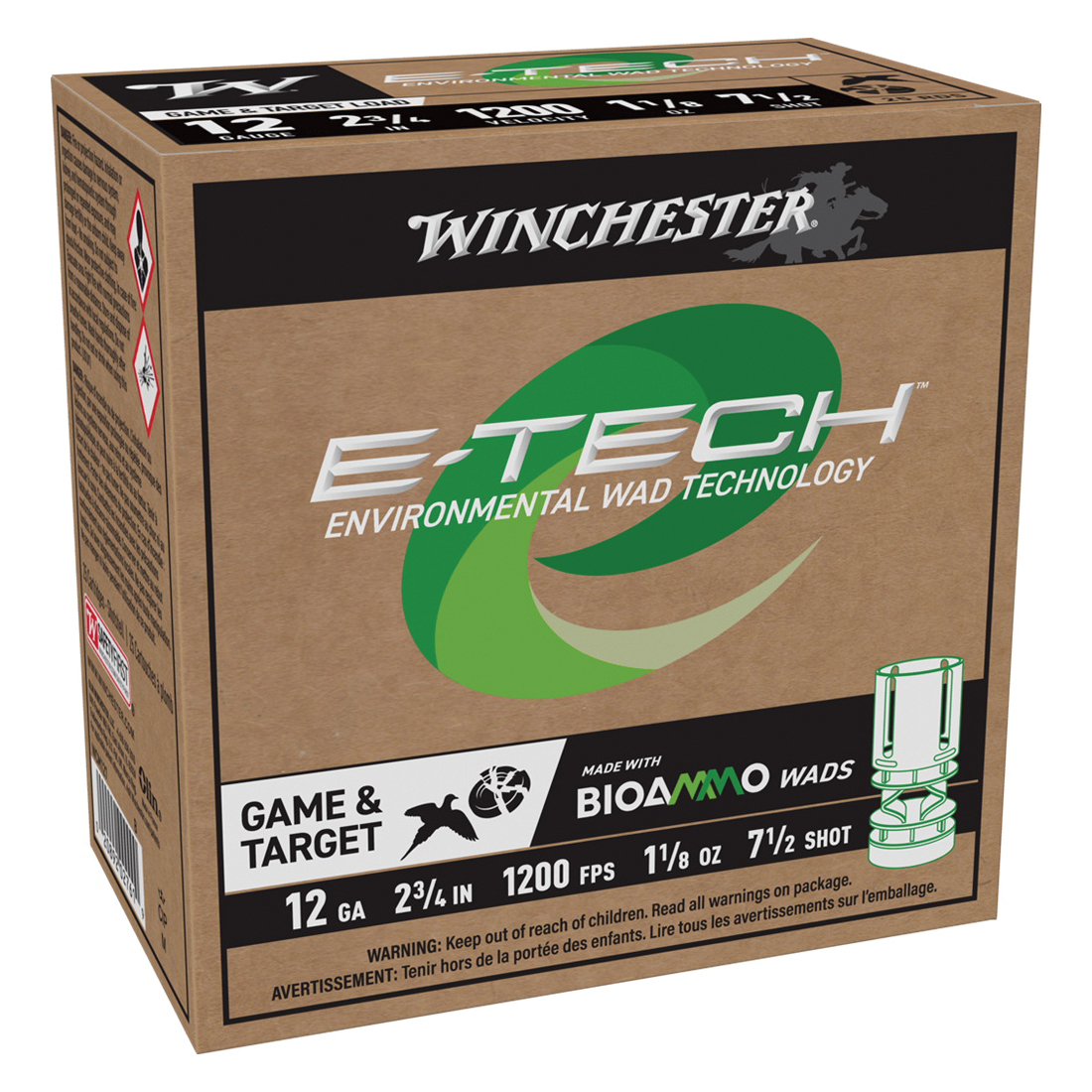 Winchester E-Tech 12 Gauge 2-3/4" 7.5 1-1/8 Ounce 25rds - Winchester