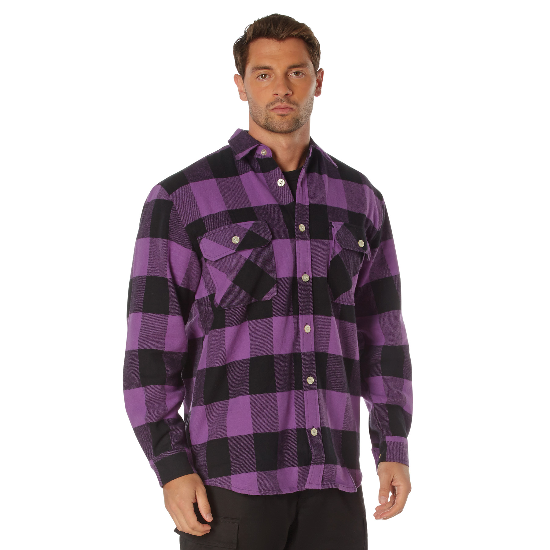 Rothco Rothco Extra Heavyweight Buffalo Plaid Flannel Shirt - Purple Plaid, 2X-Large