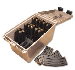 MTM Tactical Mag Can - Holds 15 30rd Mags - Dark Earth - TMC15 - Mtm Case Gard