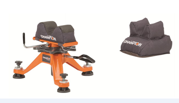 Champion 14" x 12" x 6" Tri-Stance Shooting Rest w/Rear Bag, Black/Orange