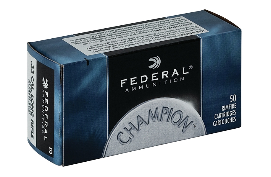 Federal Champion .22 LR 40gr LRN Ammunition, 50 Rounds - 510 - Federal