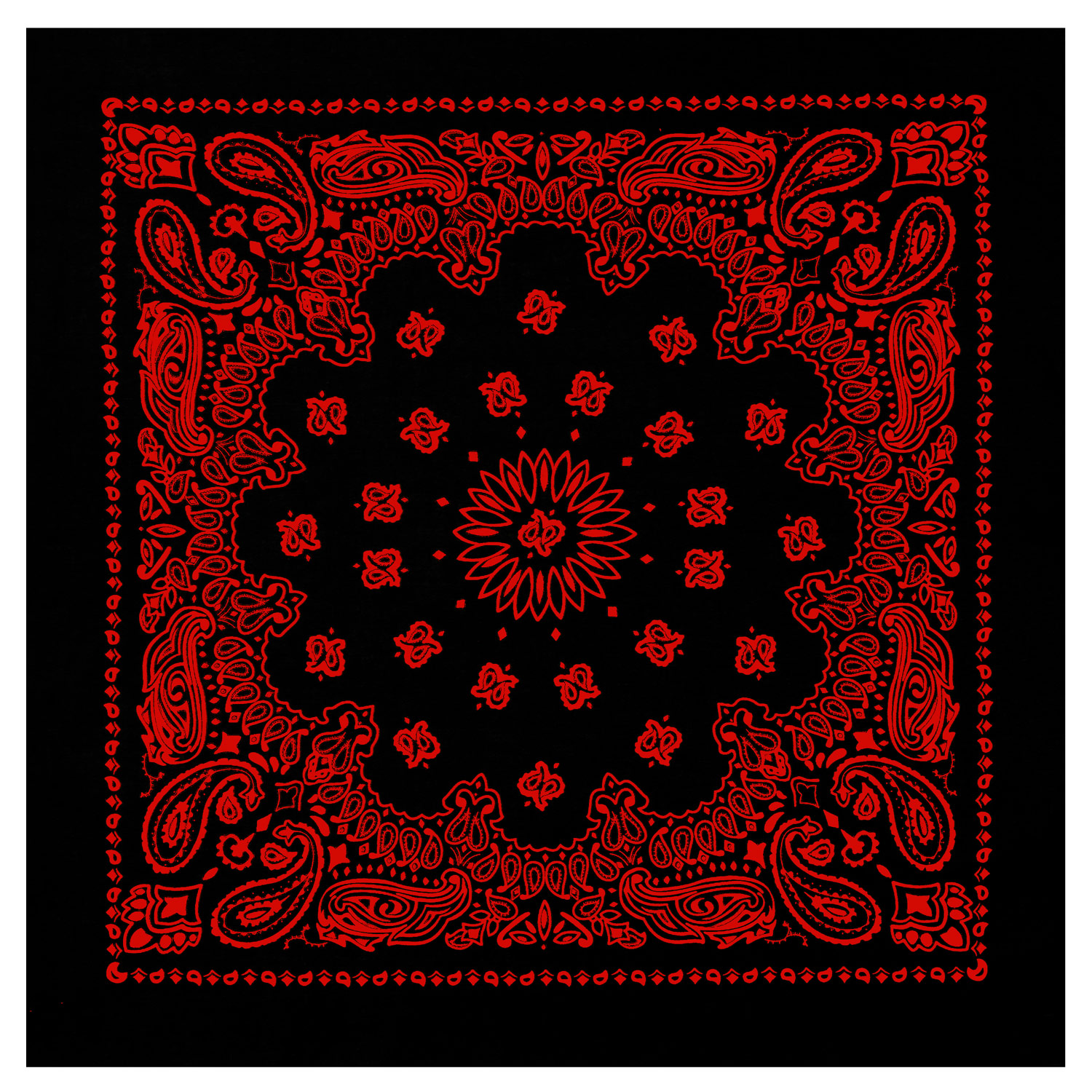 Rothco Rothco Trainmen Paisley Bandana - 22 X 22, Black - Red