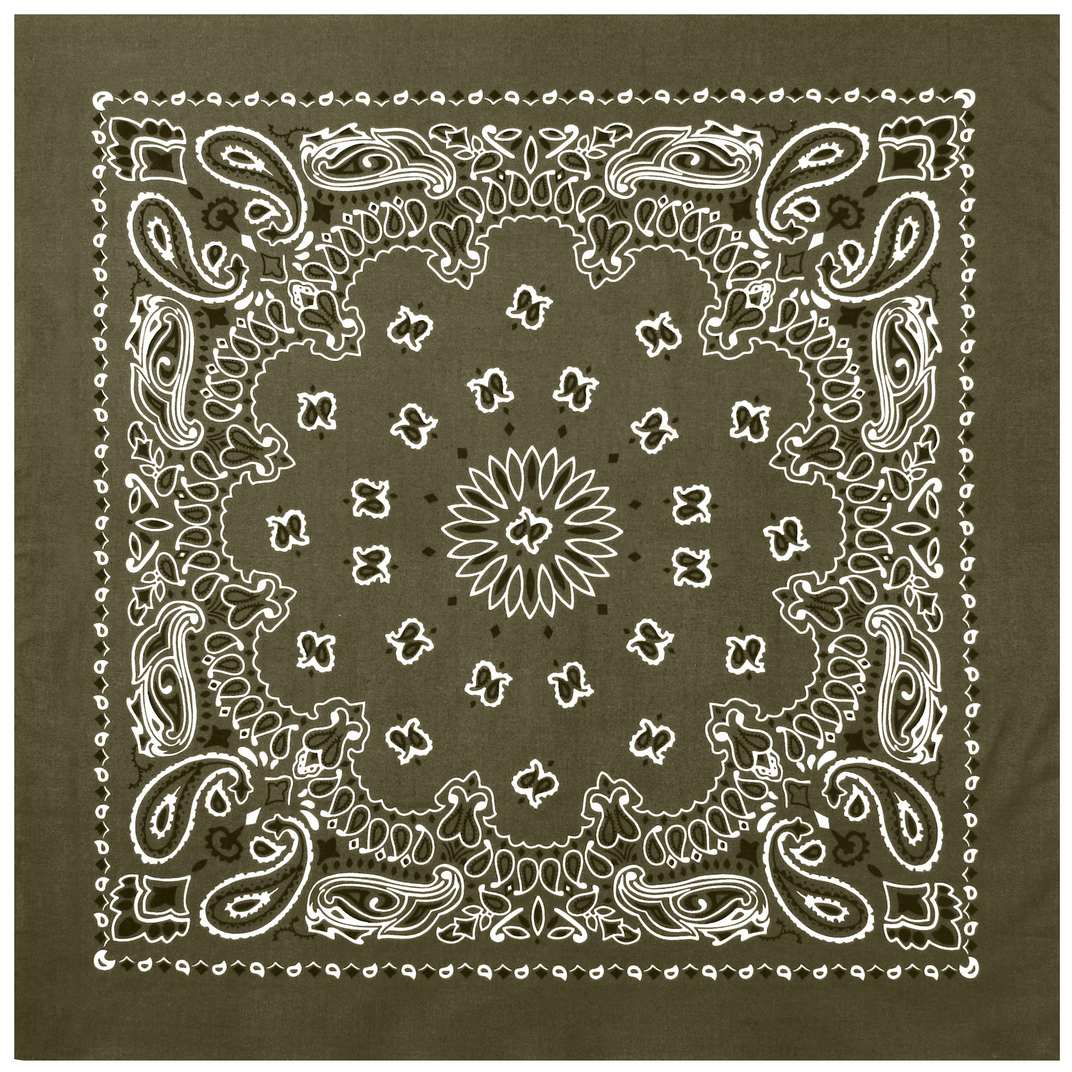 Rothco Rothco Trainmen Paisley Bandana - 22 X 22, Olive Drab