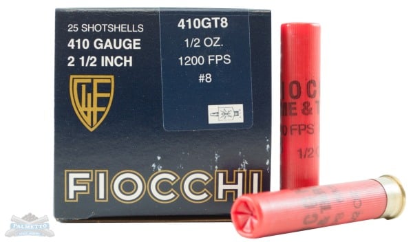 Fiocchi 410ga 2.5" 1/2oz #8 Game Load Shotshell Ammunition 25rds - 410GT8 - Fiocchi