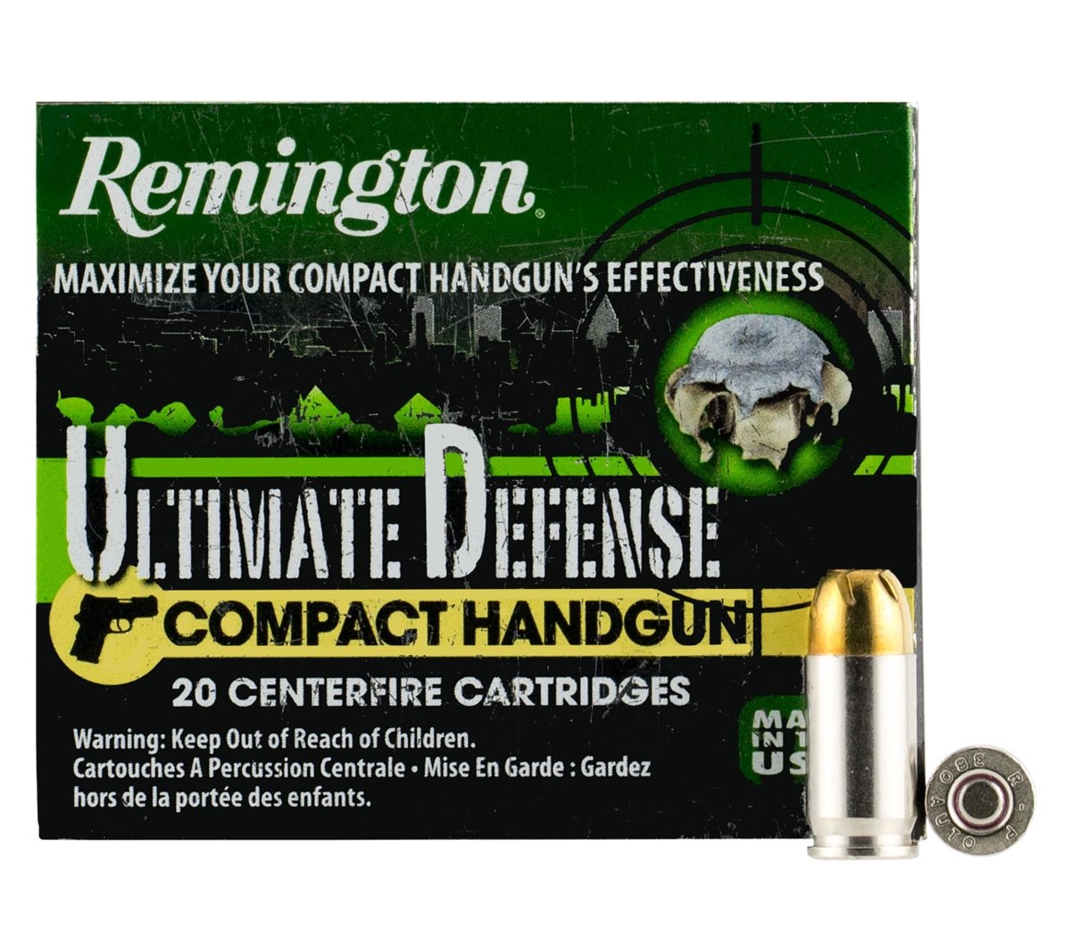 Remington 380 Auto/ACP 102gr BJHP Ultimate Defense Ammunition 20rds - HD380BN - Remington