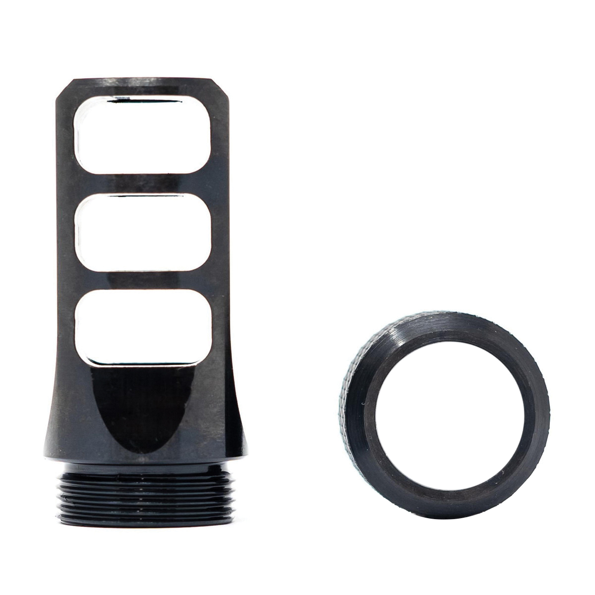 Faxon Firearms MuzzLok 3-Port Muzzle Brake M18x1.5, Black - Faxon Firearms