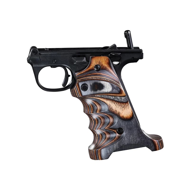 Volquartsen Laminated Grip Fits Ruger Mark IV 22/45, Brown/Gray - Volquartsen