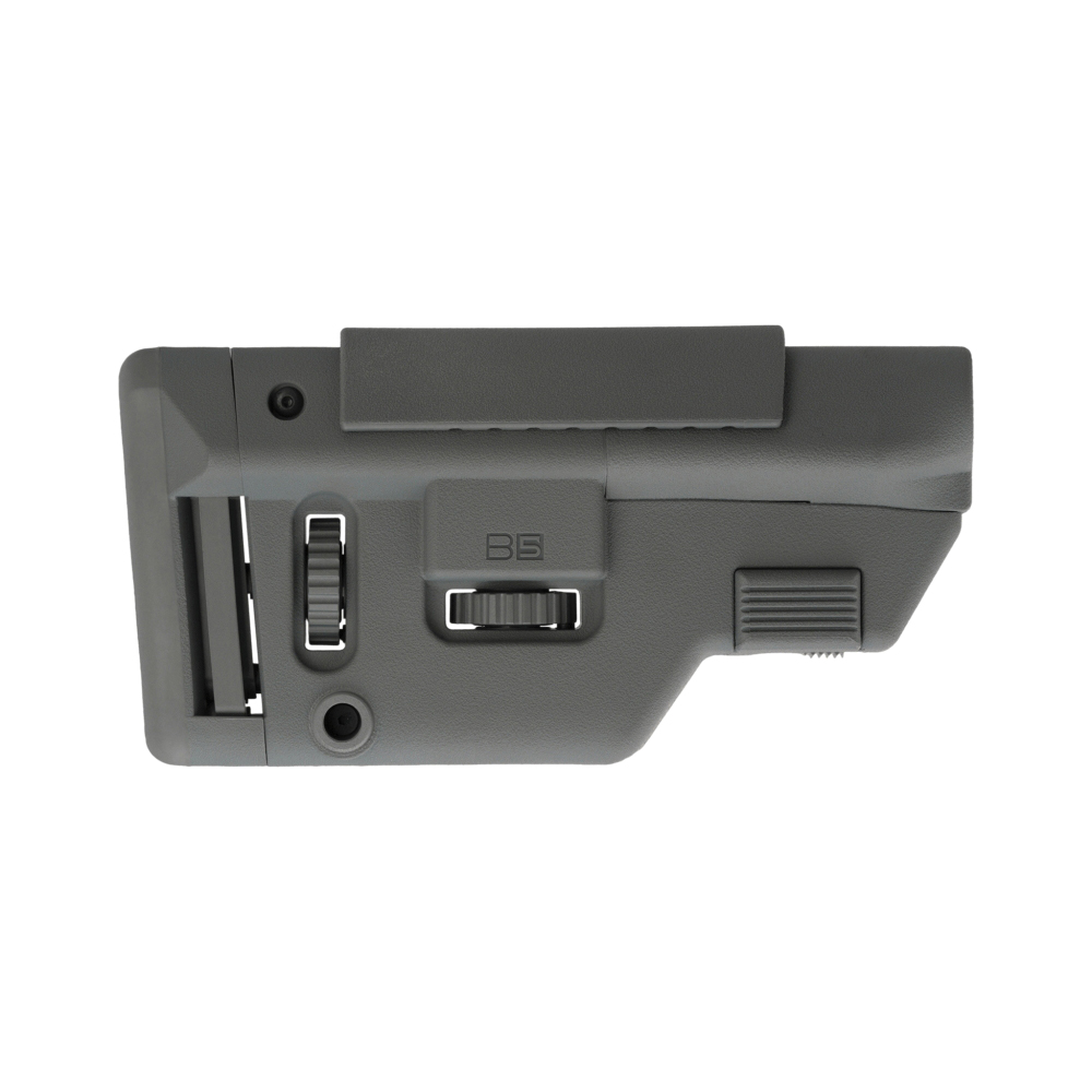 B5 Systems Long Mil-Spec Collapsible Precision Stock, Gray - B5 Systems