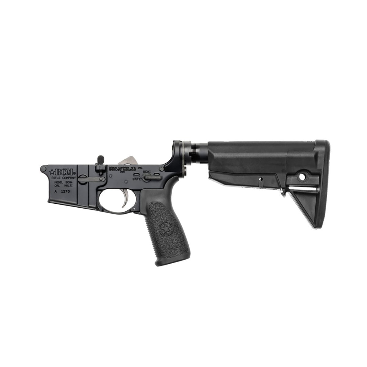 Bravo Company Lower Assembly w/MK2RMS-M1T Recoil Migration/Mod 0 Stock 5.56x45mm, Black - Bcm