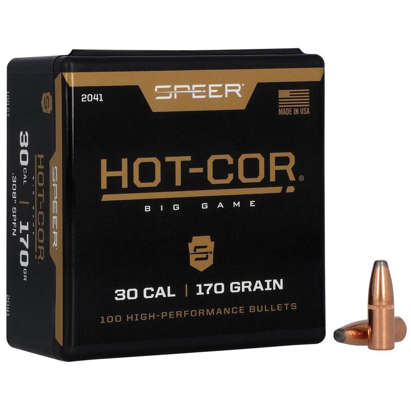 Speer Hot-Cor .308 Cal FNSP Rifle Bullet, 170 gr 0.308" 100rds - Speer