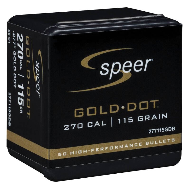Speer Gold Dot .277 Cal SP Rifle Component Bullet, 115 gr 0.277" 50rds