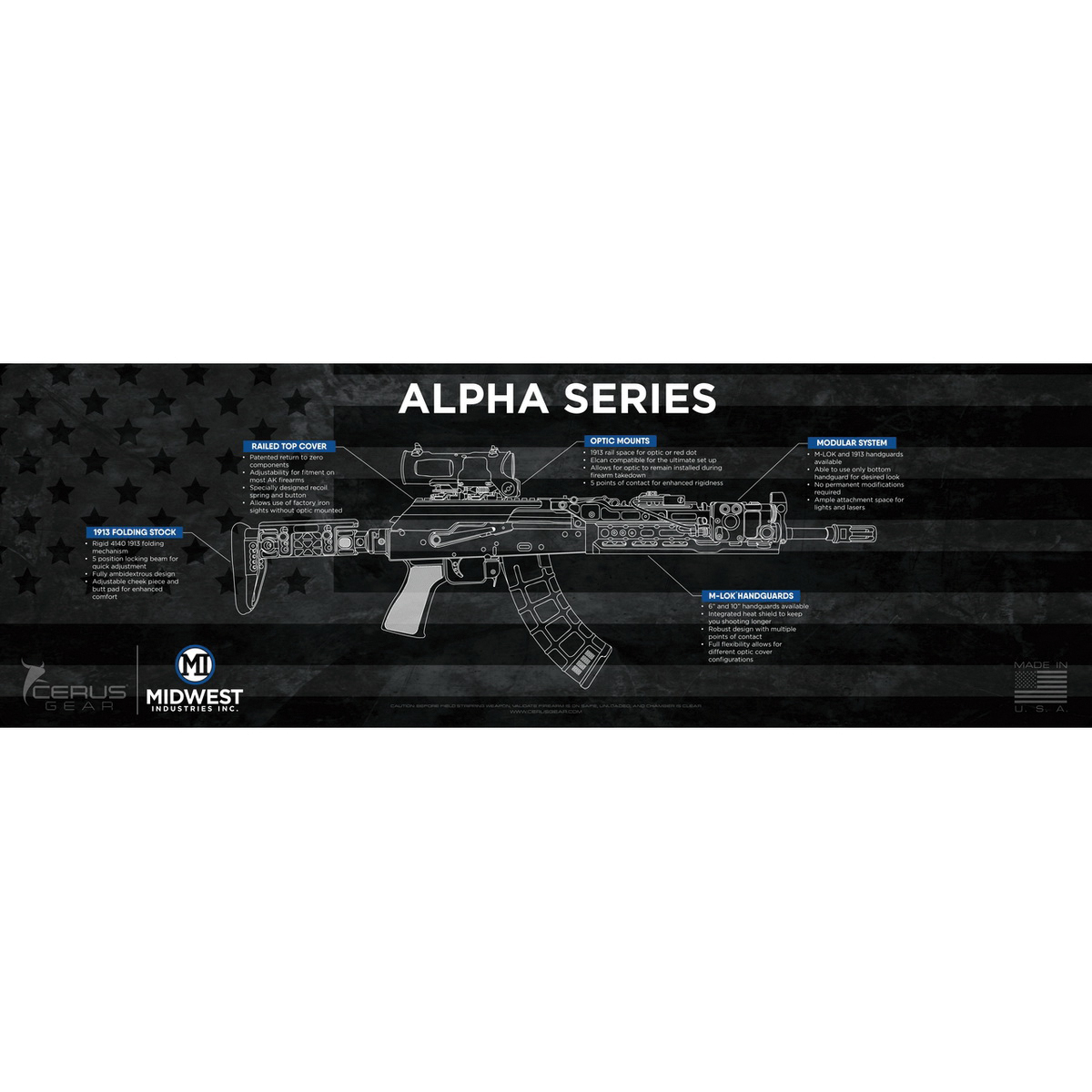 Midwest Industries Alpha 36" x 12" x 0.13" Gun Mat, Black - Midwest Industries