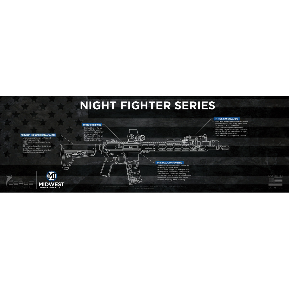 Midwest Industries AR-15 Series 36" x 12" x 0.13" Gun Mat, Black - Midwest Industries