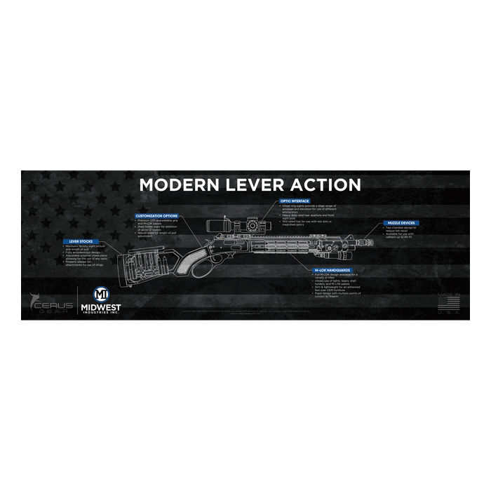 Midwest Industries Lever Action 36" x 12" x 0.13" Gun Mat, Black - Midwest Industries