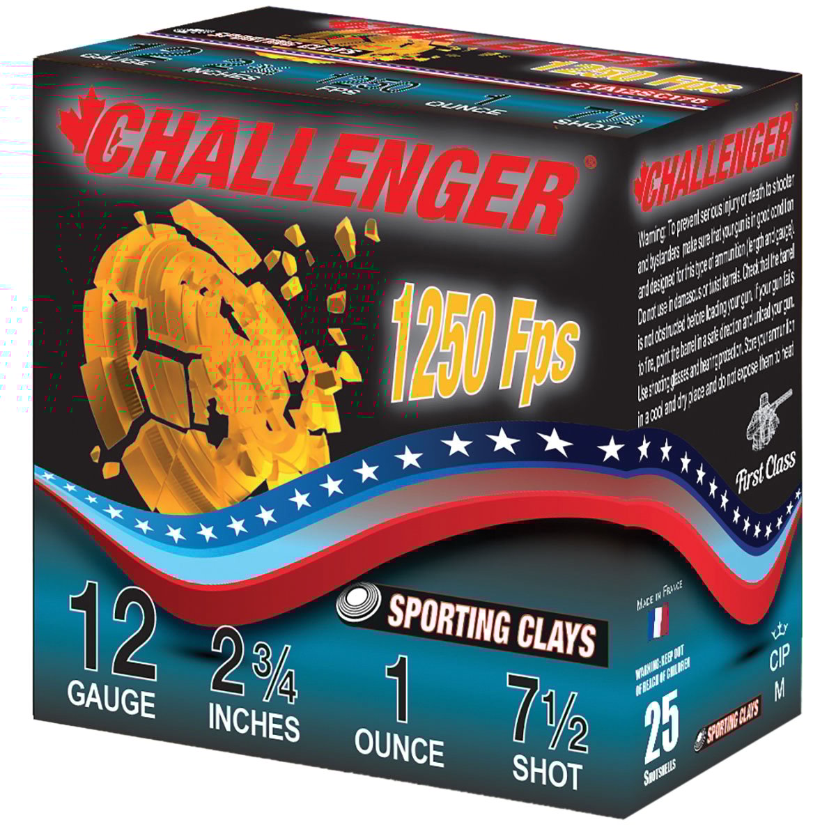Challenger Sporting Clay 12 Gauge 2-3/4" #7.5 1 Ounce 250rds Case - Challenger