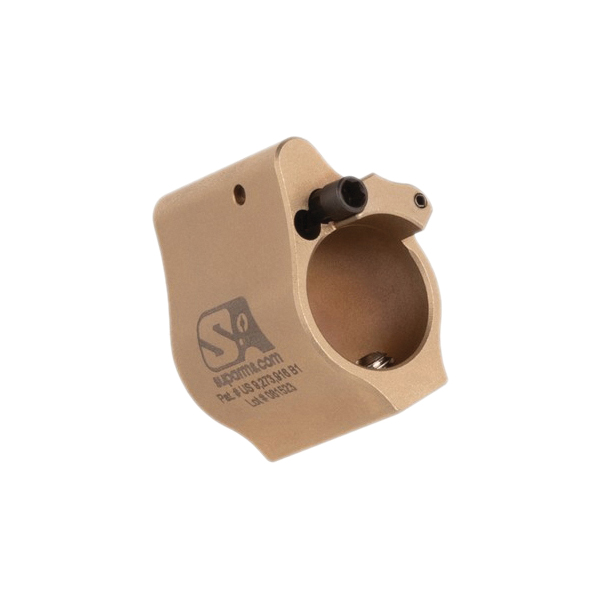 Superlative Arms Solid Set Screw Direct Impingement Adjustable Gas Block 0.625" x 1", Tan - Superlative Arms