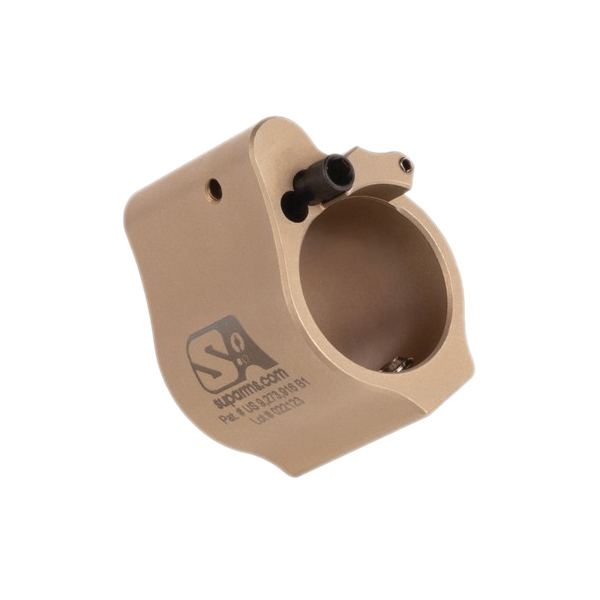 Superlative Arms Solid Set Screw Direct Impingement Adjustable Gas Block 0.75" x 1", Tan - Superlative Arms