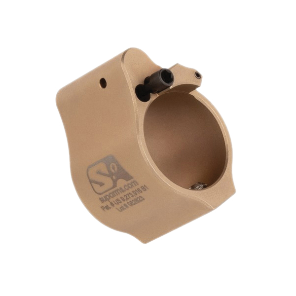 Superlative Arms Solid Set Screw Direct Impingement Adjustable Gas Block 0.875" x 1", Tan - Superlative Arms