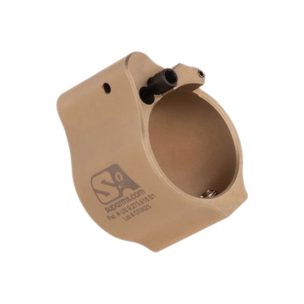 Superlative Arms Solid Set Screw Direct Impingement Adjustable Gas Block 0.936" x 1", Tan - Superlative Arms