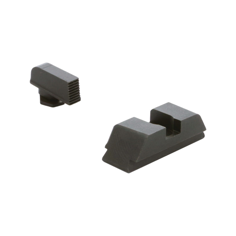 Ameriglo Range Serrated Sight Set Front/Rear, Black/Black - Ameriglo