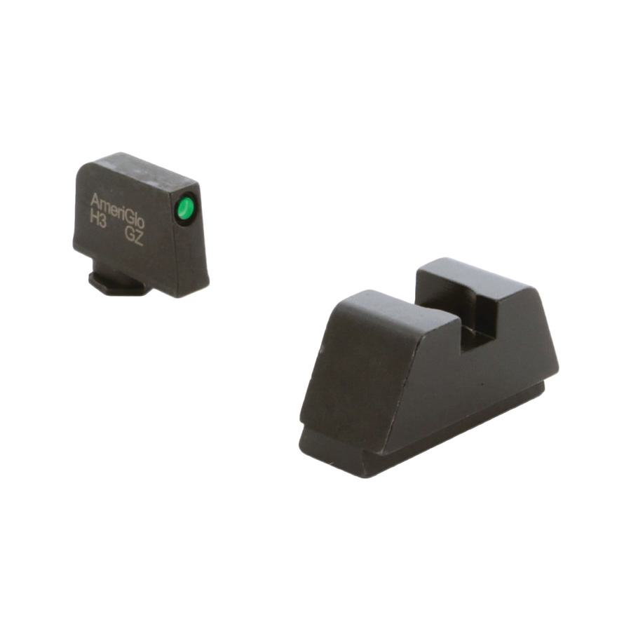 Ameriglo X-Large Optic Compatible Sight Set Front/Rear, Green/Black/Black - Ameriglo
