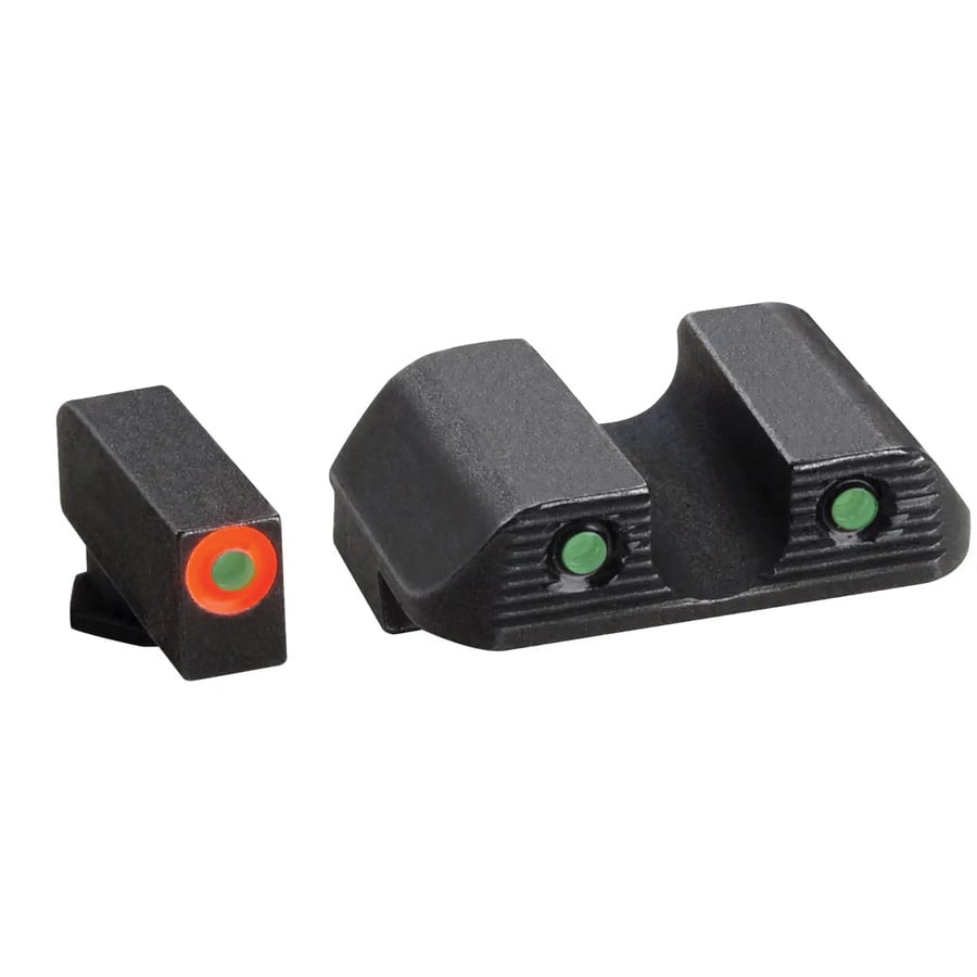 Ameriglo Agent 3-Dot Tritium Sight Set Front/Rear, Green/Orange/Green/Black - Ameriglo