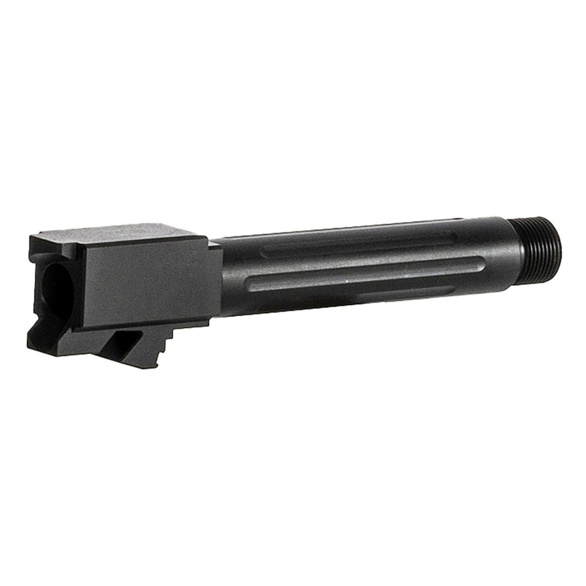 Brownells Threaded Fluted Barrel 9mm Fits Glock Gen 1-5 G19, Black - Brownells