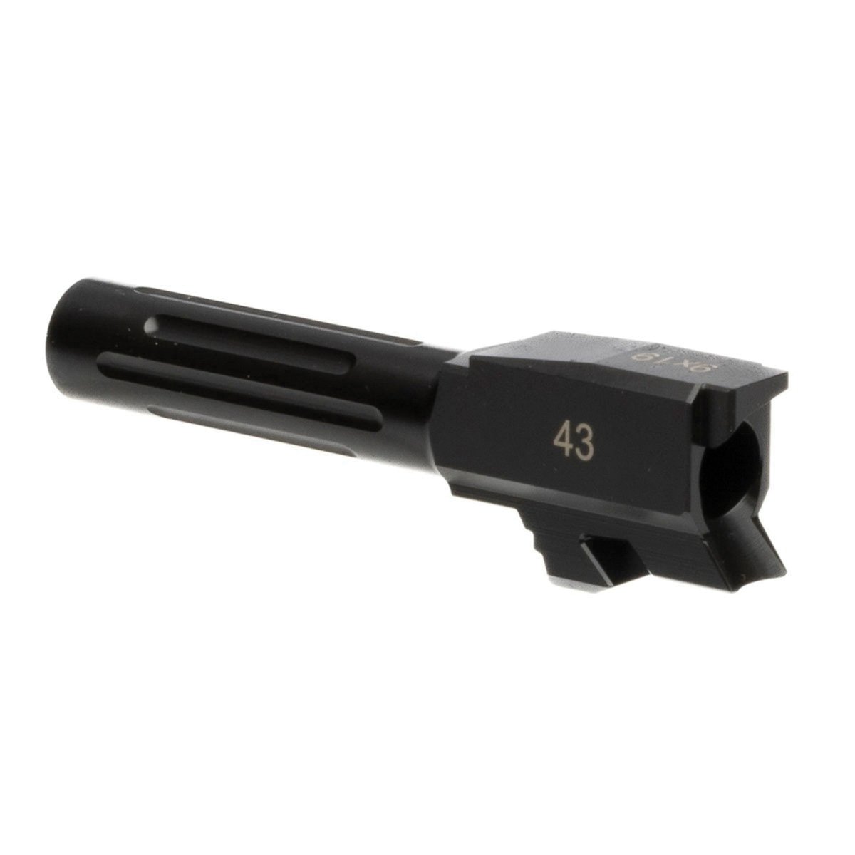 Brownells Non-Threaded Fluted Barrel 9mm Fits Glock G43, Black - Brownells