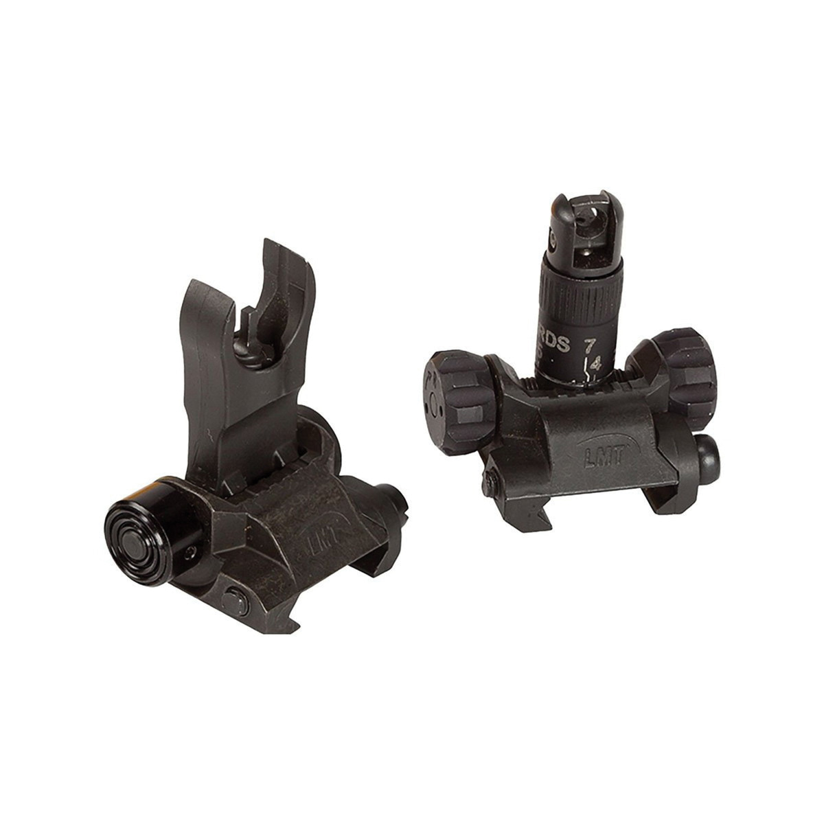 LMT Defense Imperial Buis Sight Set Front/Rear Flip-Up, Black/Black - Lmt Defense