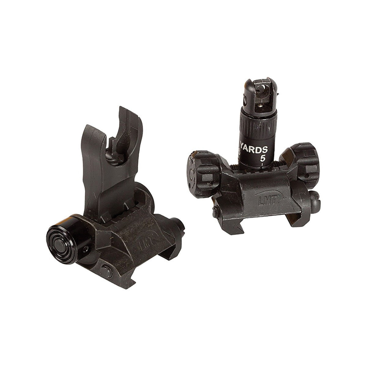 LMT Defense Imperial Buis Sight Set Front/Rear Flip-Up, Black/Black - Lmt Defense