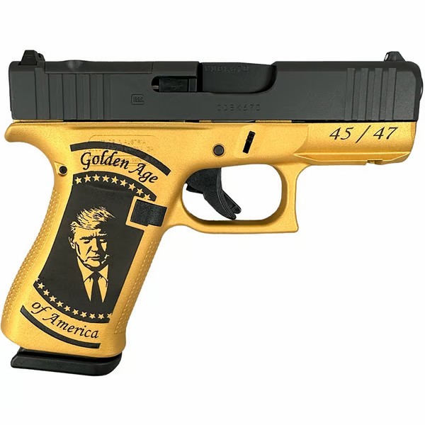 Glock 43X MOS 3.39" 9mm 10rd Pistol, Trump Victory Golden Age - HS26 - Glock