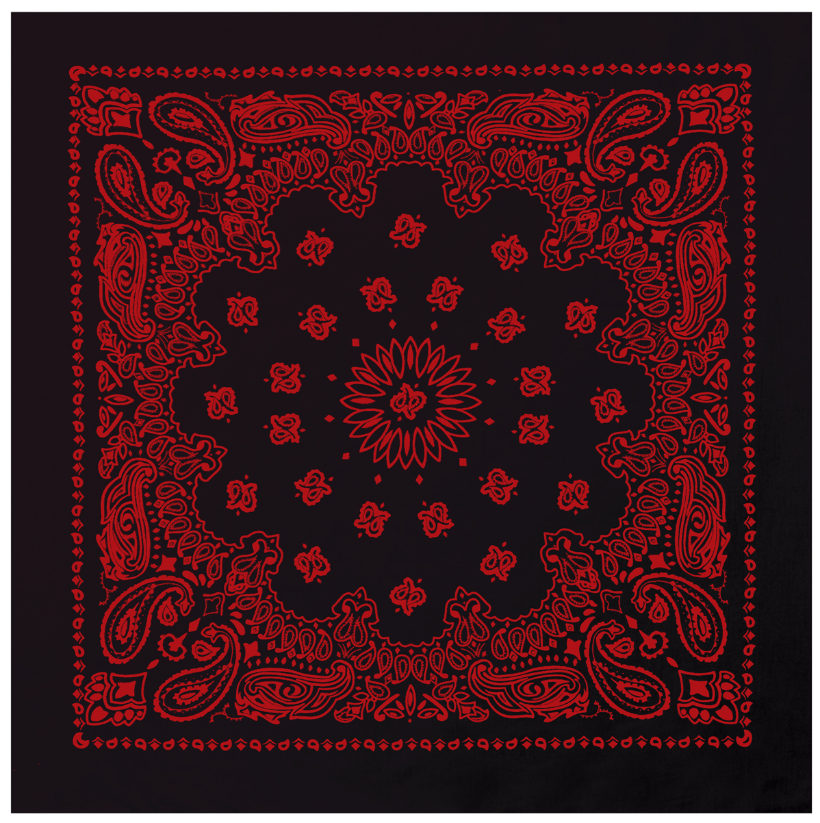 Rothco Rothco Trainmen Paisley Bandana Extra-Large - 27 X 27, Black - Red