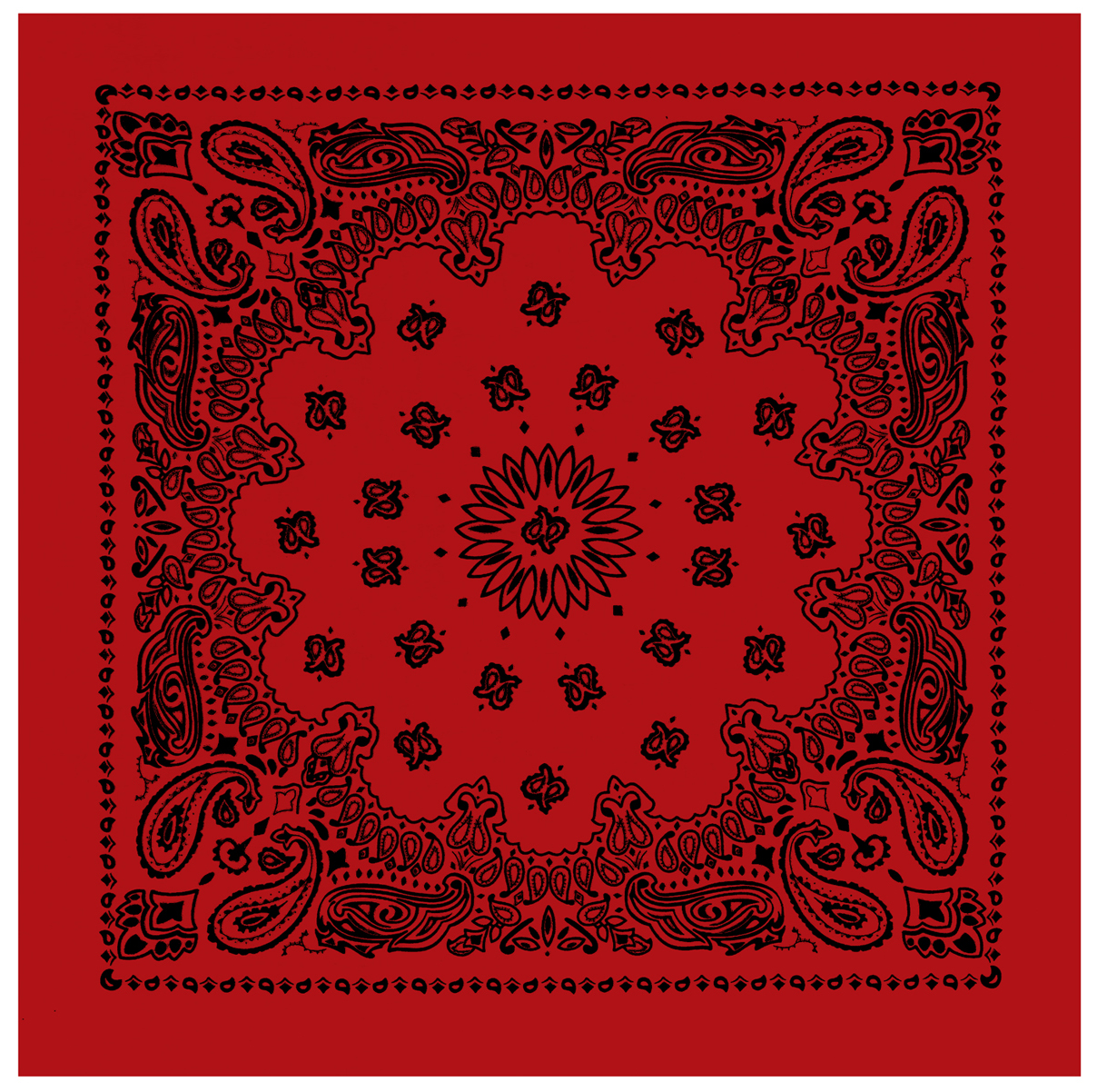 Rothco Rothco Trainmen Paisley Bandana Extra-Large - 27 X 27, Red - Black