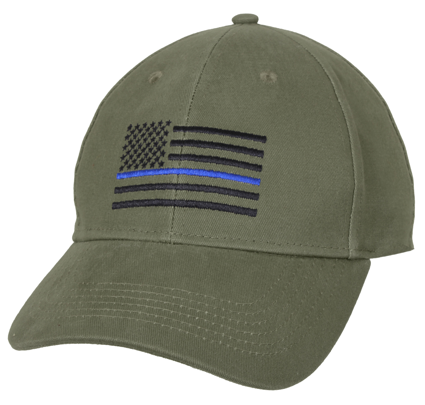 Rothco Rothco Thin Blue Line Flag Low Profile Cap - Olive Drab