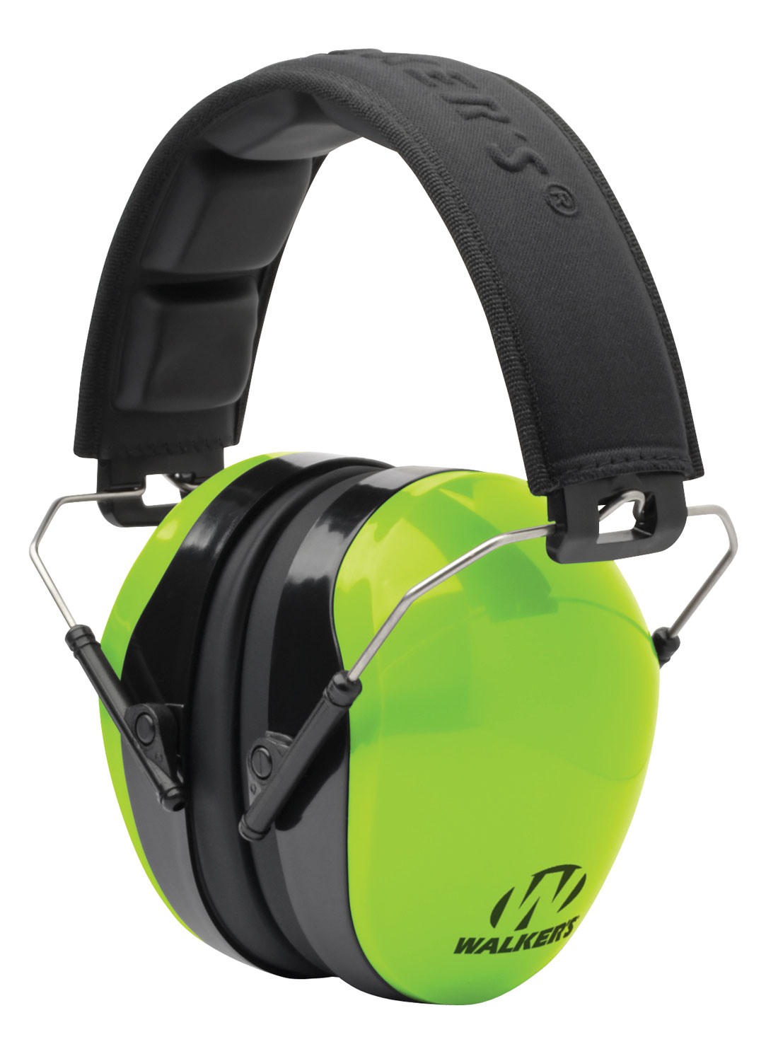 Walkers Game Ear 26 dB Dual Colored Over the Head Passive Muff, Hi-Vis Green/Black - GWPDCPMHVG - Walkers Game Ear