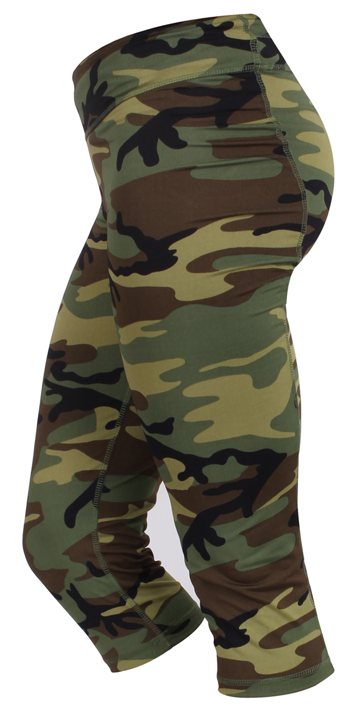 Rothco Womens Camo Workout Performance Capris - X-Small