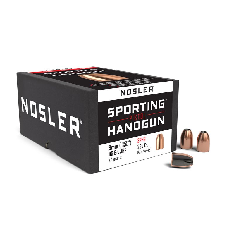 Nosler 9mm (.355) 115gr Jacketed Hollow Point Bullets 250ct - 44848