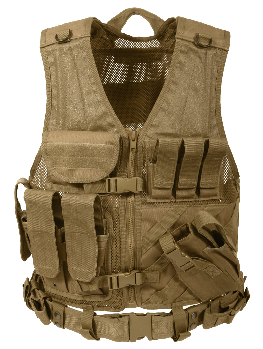Rothco Rothco Cross Draw Molle Tactical Vest - Coyote Brown, Regular