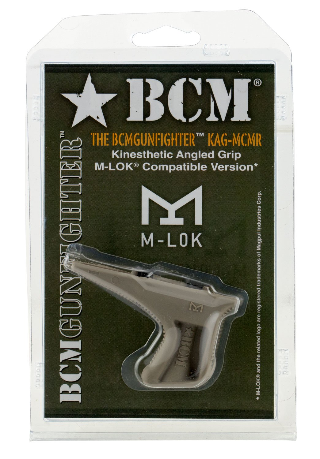 Bravo Company Mfg Angled Grip for M-LOK Handguard, Flat Dark Earth - KAGMCMRFDE - Bcm