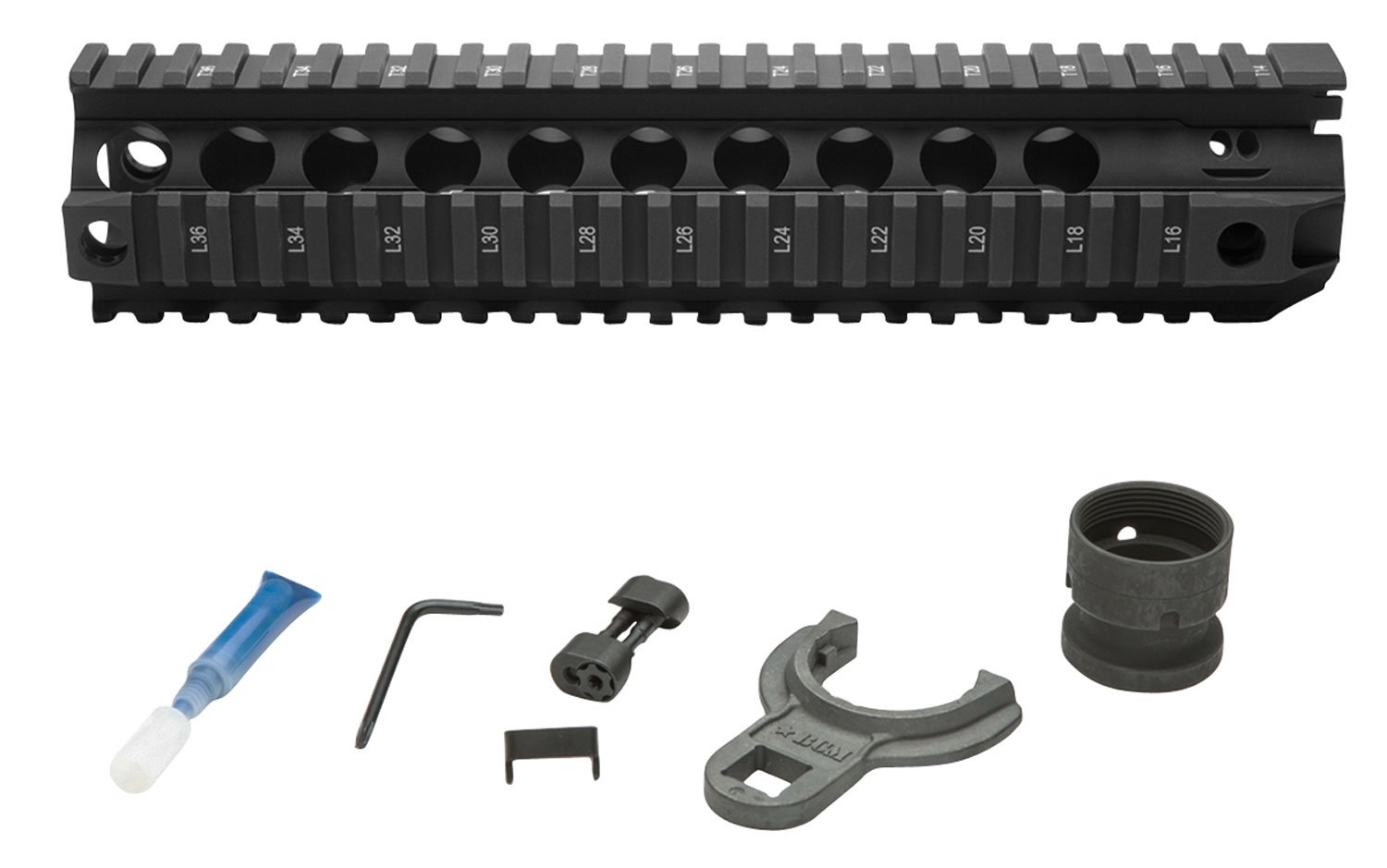 Bravo Company Mfg M1913 Picatinny 10" Quad Rail Free Float Handguard, Black - QRF10556BLK - Bcm